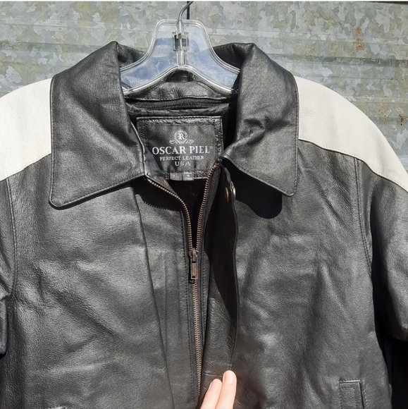 VINTAGE 90's USA Flag Leather Motorbike Jacket (unisex) - Picture 15 of 17